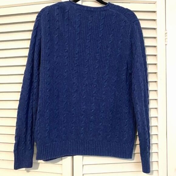 Vineyard Vines size Medium Cotton Linen Blend Cable Knit Fisherman Sweater - Picture 2 of 6